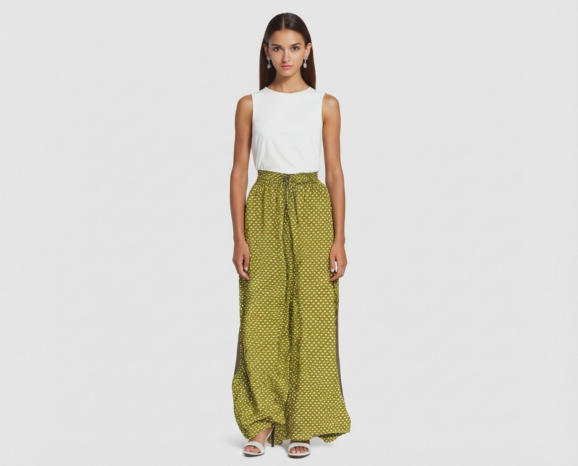 Bohemian wide leg trousers