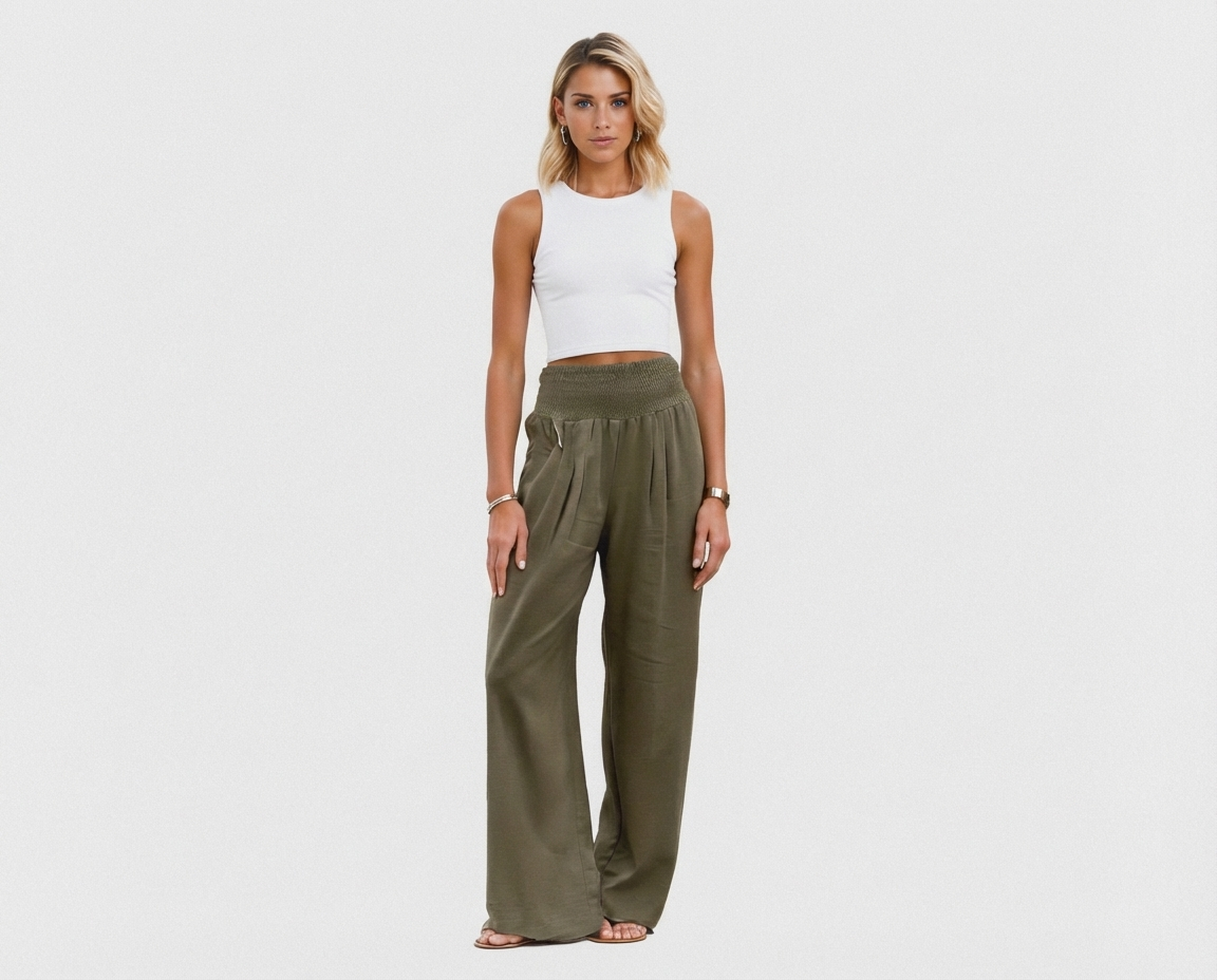 Mid waist long trousers