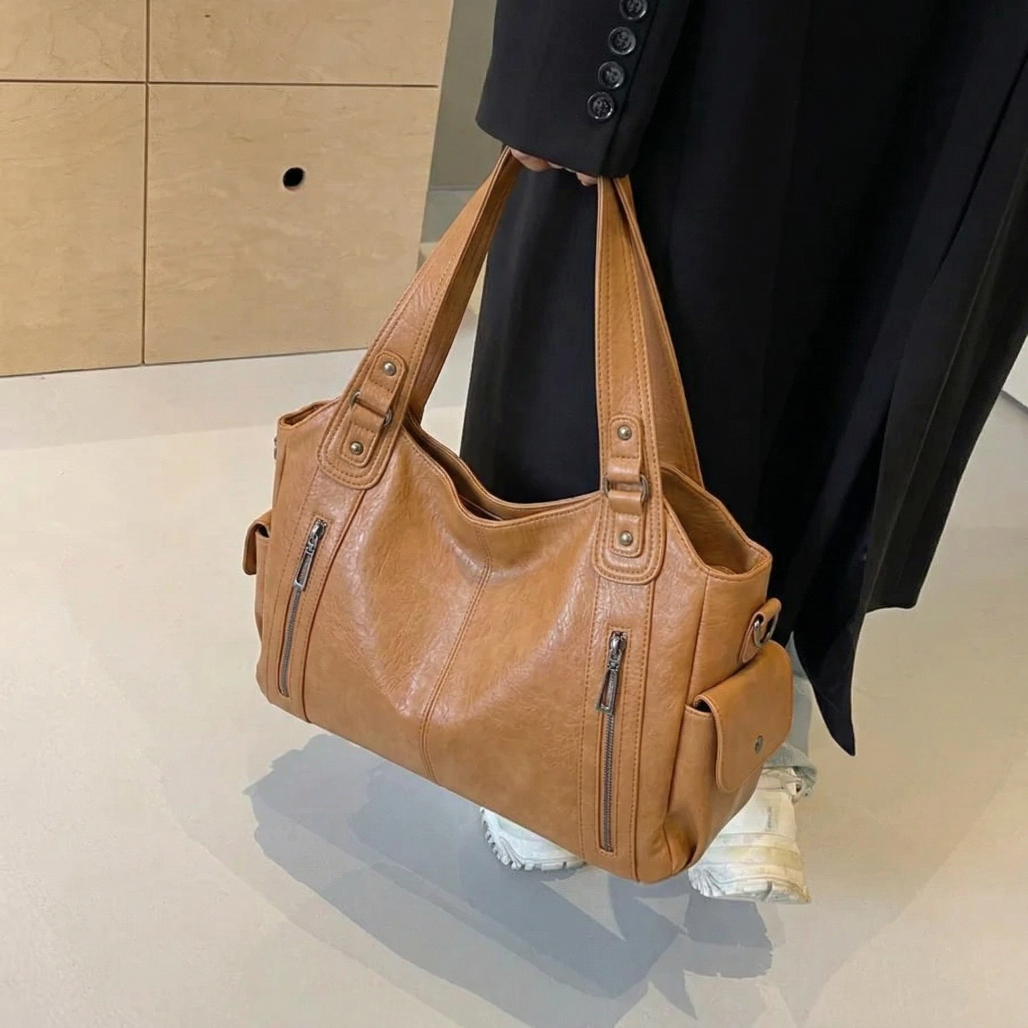 Uma - Dual Zipper Large Capacity Shoulder Bag